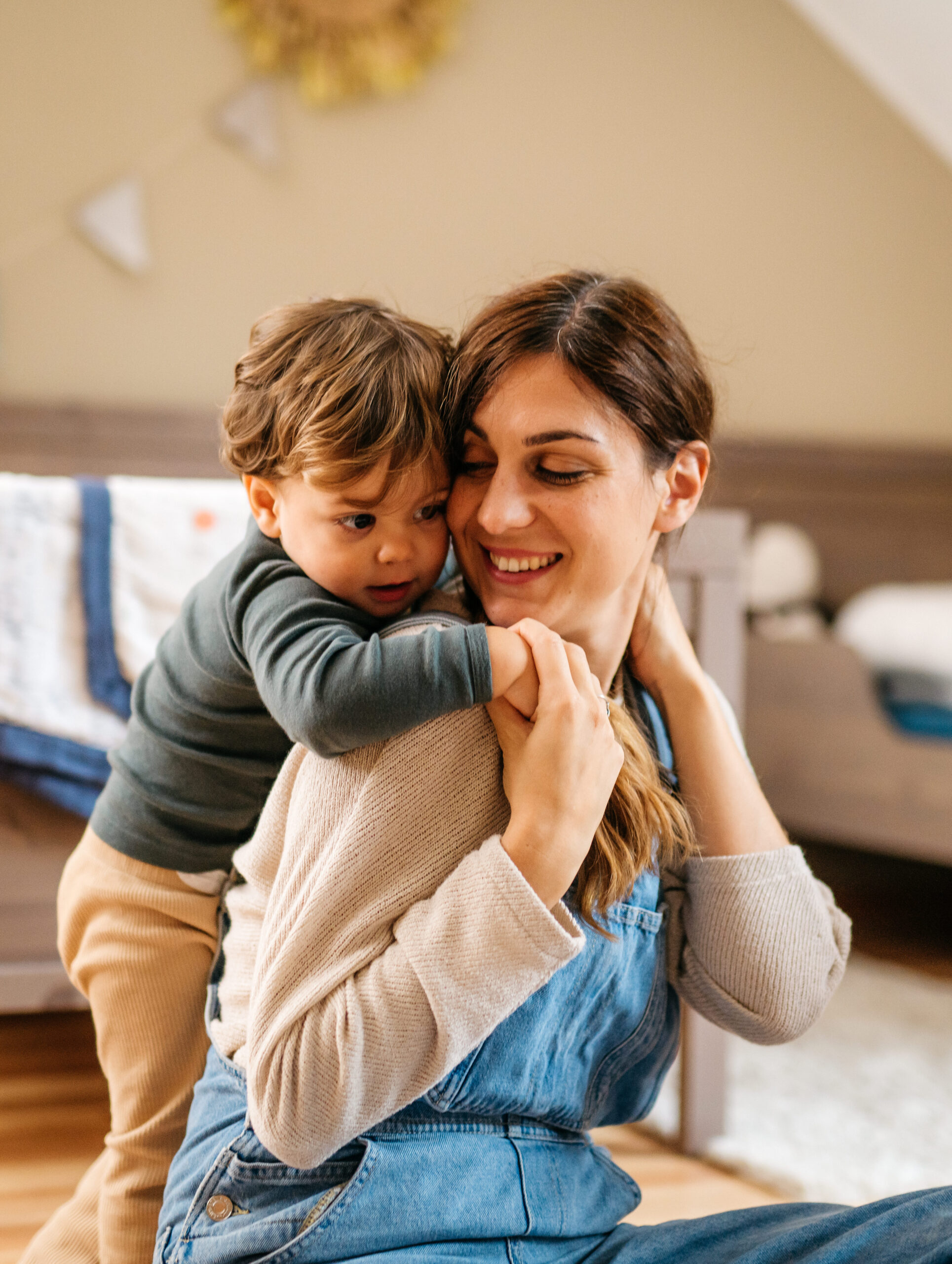 Photo of a loving mother with her little boy